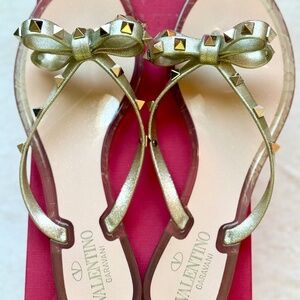 Women’s Valentino rock, stud, jelly flip-flops